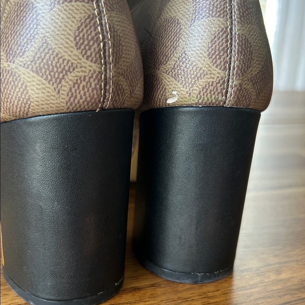 Coach Margot Monogram Coated Canvas Signature Bootie - Tan - Picture 8 of 11